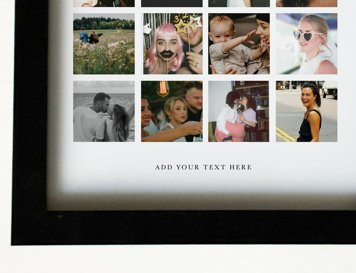 Framed 20 image Picture Collage - Black wood