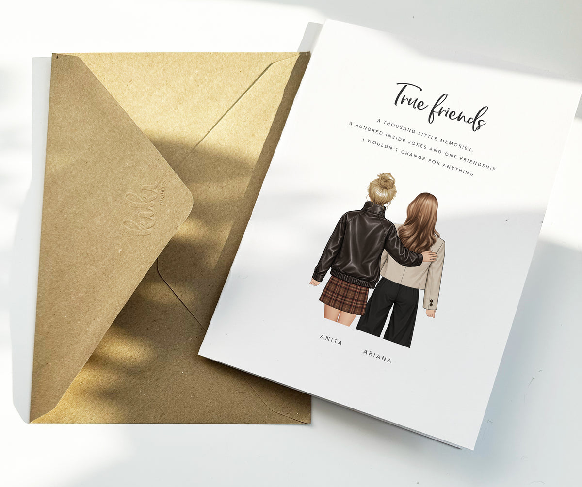 Personalised Best Friend Birthday Card with Custom Illustration