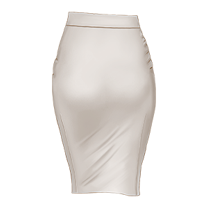 Cream Pen Skirt