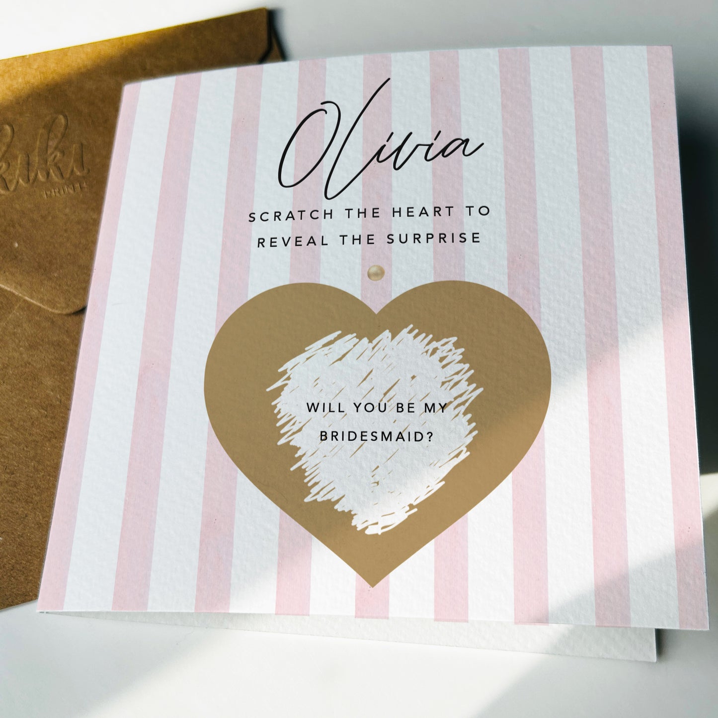 Pink and Gold Will You Be My Bridesmaid Card | Personalised Bridesmaid Proposal Card | Bridesmaid Proposal Gift Card for Wedding Party