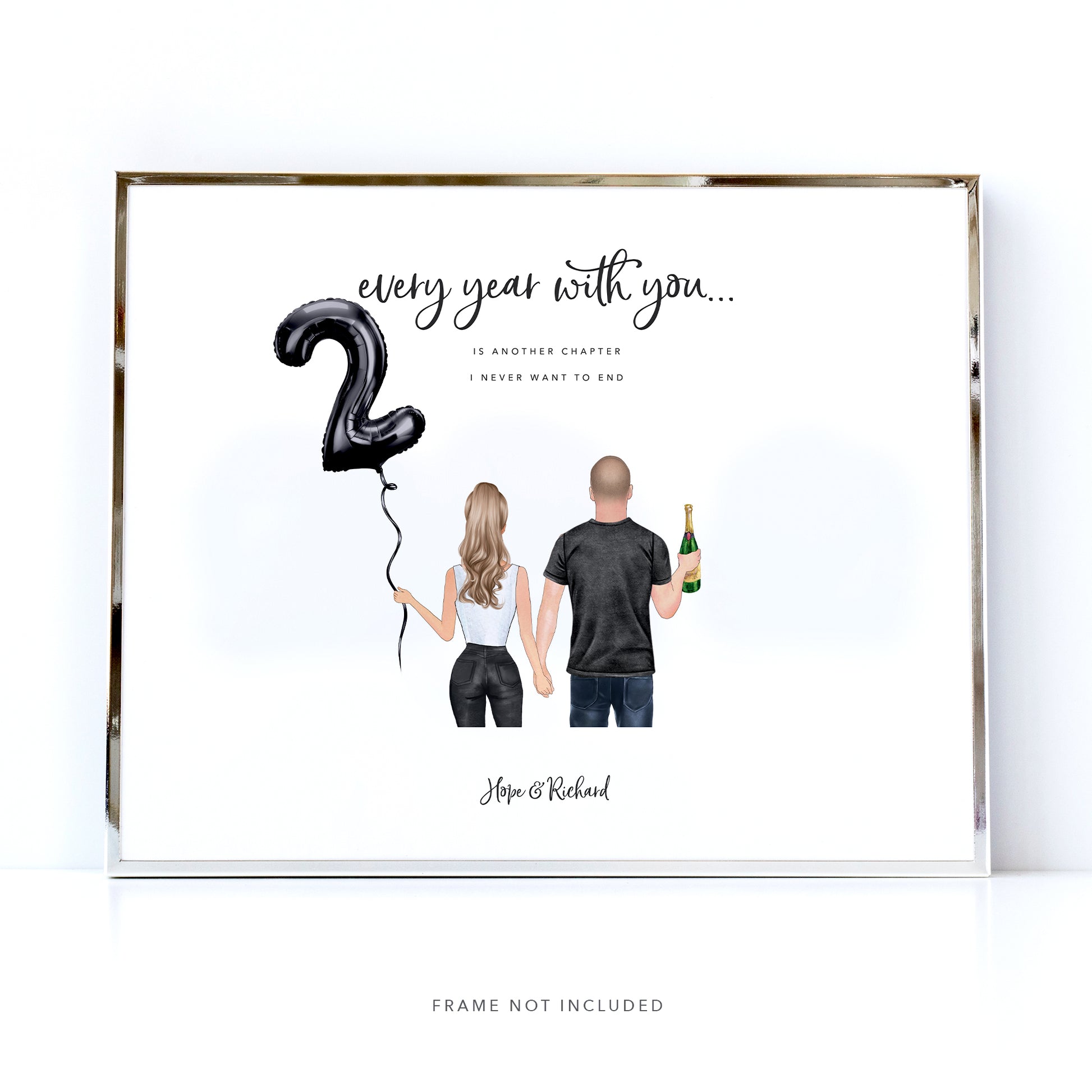 2nd anniversary cutom gift for girlfriend or boyriend, husband or wife