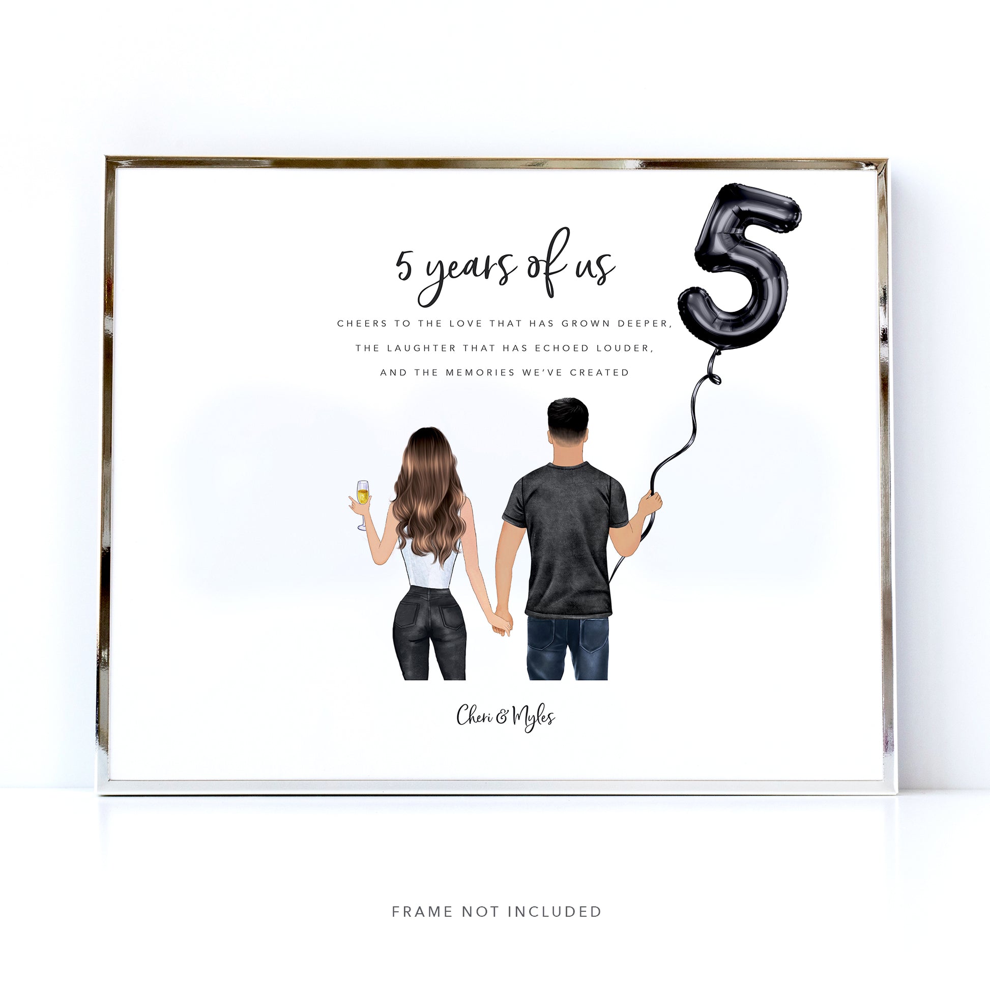 Amazing anniverary gift idea featuring personalised picture of a couple from the back