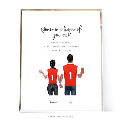 You're in a League of Your Own, Personalised Birthday Card
