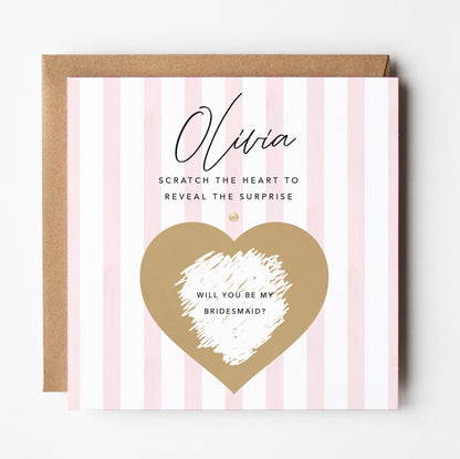 Will You Be My Bridesmaid Card | Personalised Bridesmaid Proposal Scratch and Reveal Card