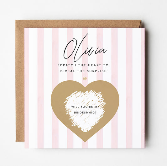Will You Be My Bridesmaid Card | Personalised Bridesmaid Proposal Scratch and Reveal Card