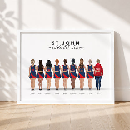 Personalised Netball Team Picture