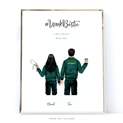 Paramedic Leaving Gift - personalised gift for colleague and best friend ambulance workers in uniform