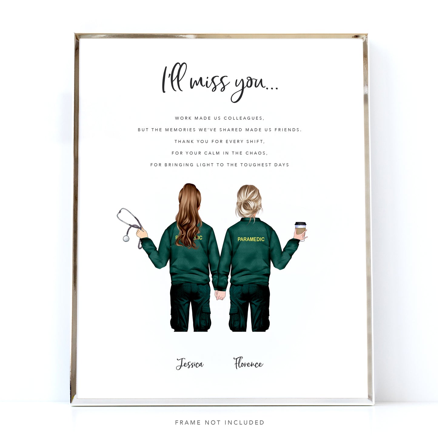 Paramedic Leaving Gift - personalised gift for colleague and best friend ambulance workers in uniform