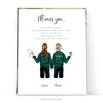Paramedic Leaving Gift - personalised gift for colleague and best friend ambulance workers in uniform