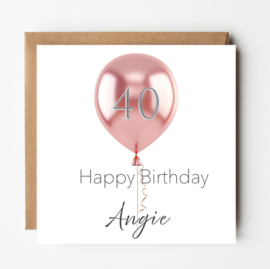 Personalised 40th Birthday Card for Her