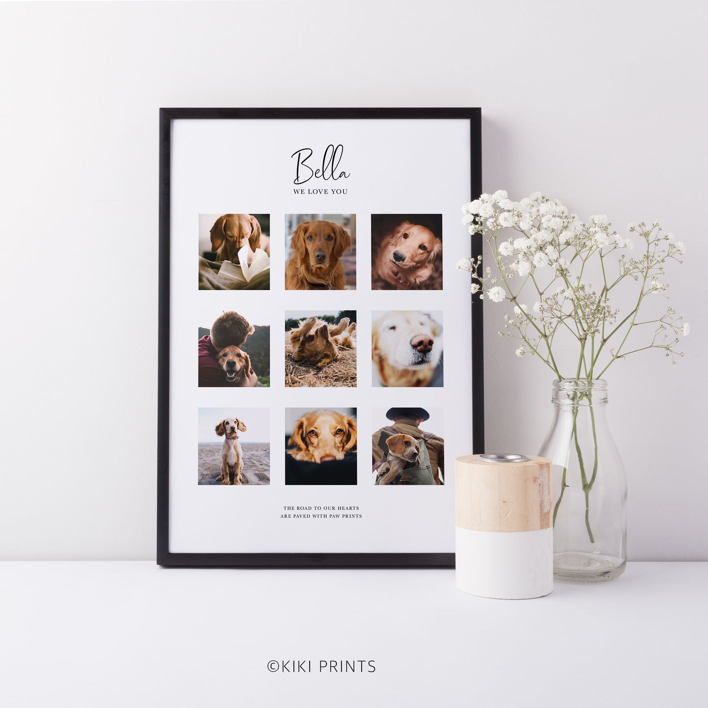 Personalised dog memorial collage print