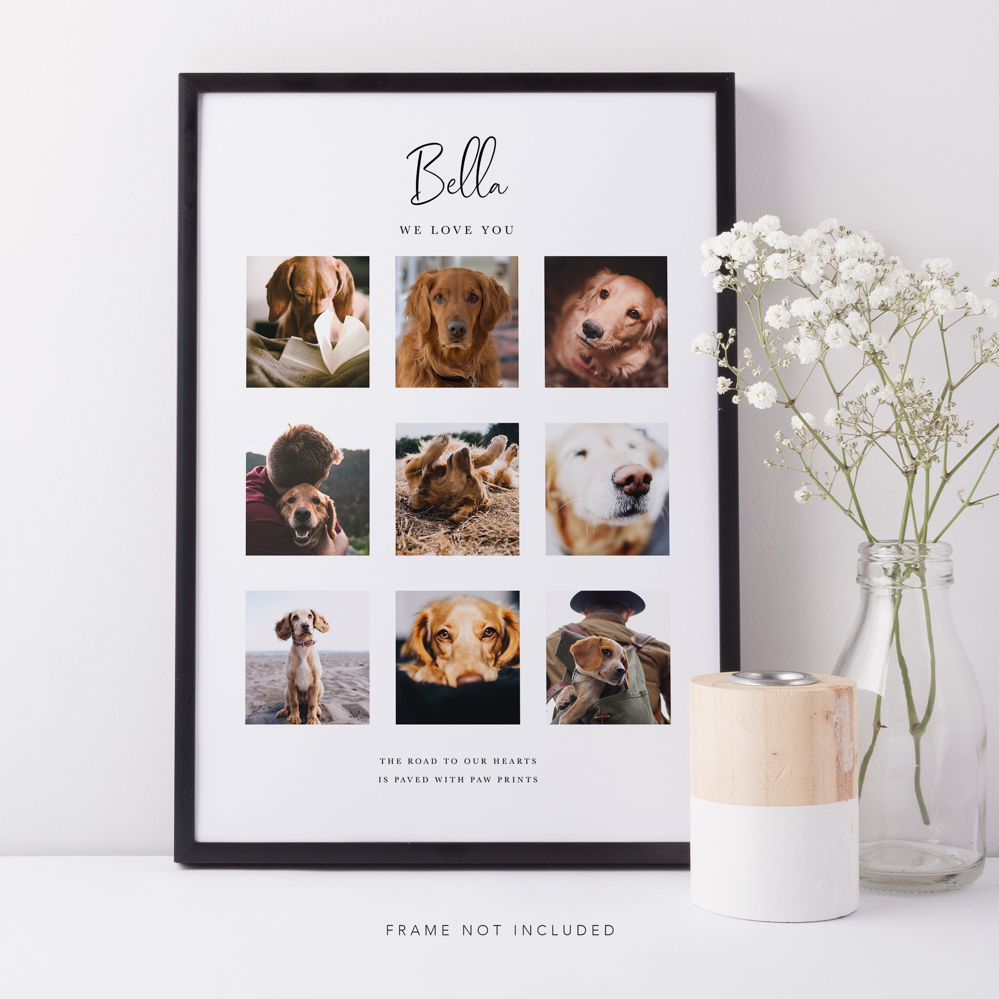 Personalised dog memorial collage print