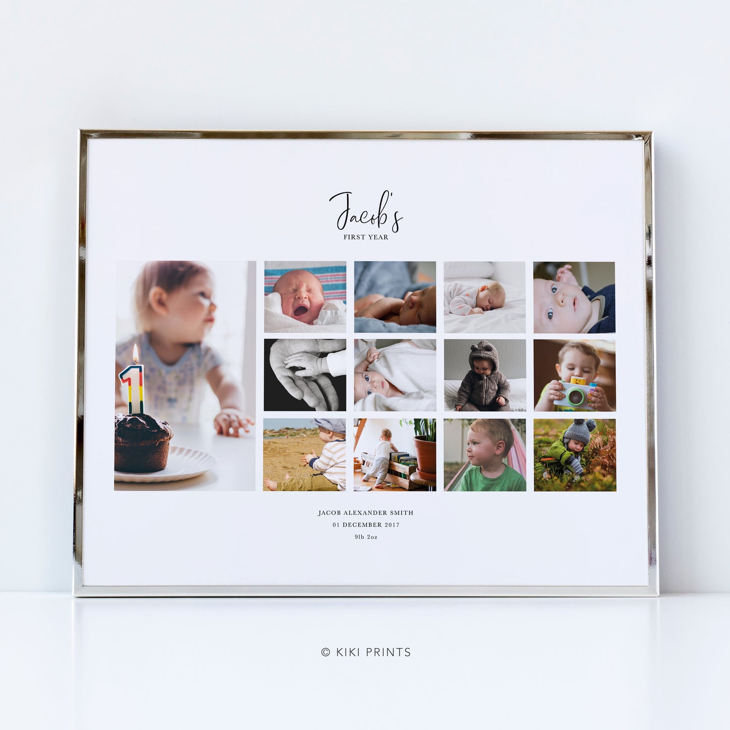 Baby's First Year Milestone Collage | 12 Months Baby Photo Print