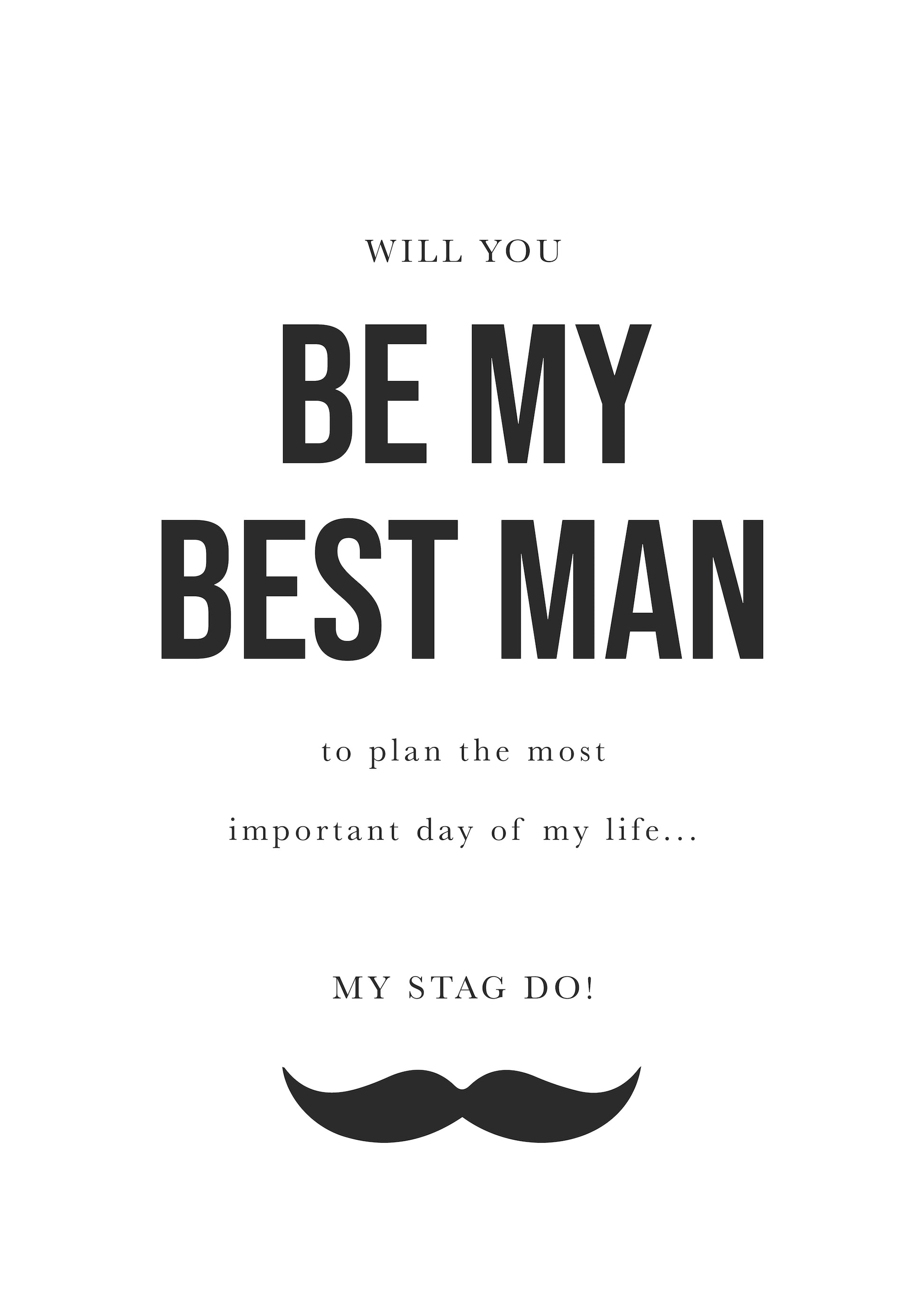 Stag Do Best Man proposal card