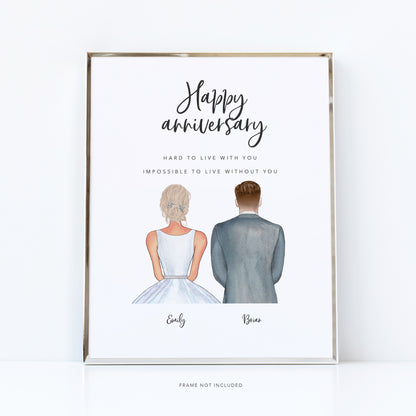 Married and still crazy in love print | Happy anniversary gift