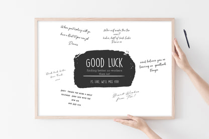 Good luck with your new job print | personalised goodbye gift