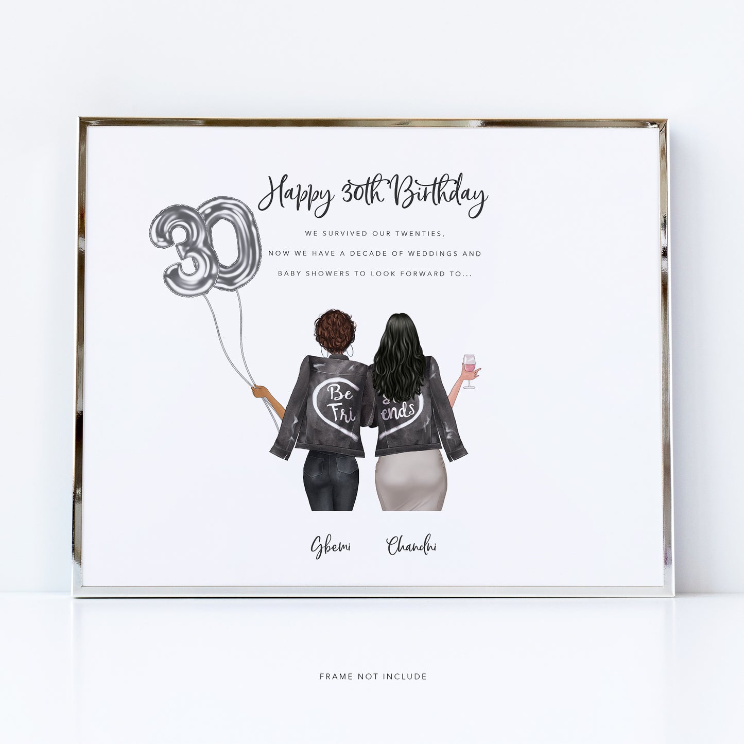 30 years of you best friend birthday print