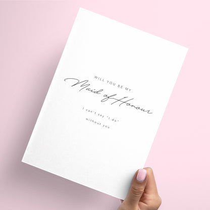 Best friend Maid of Honour card