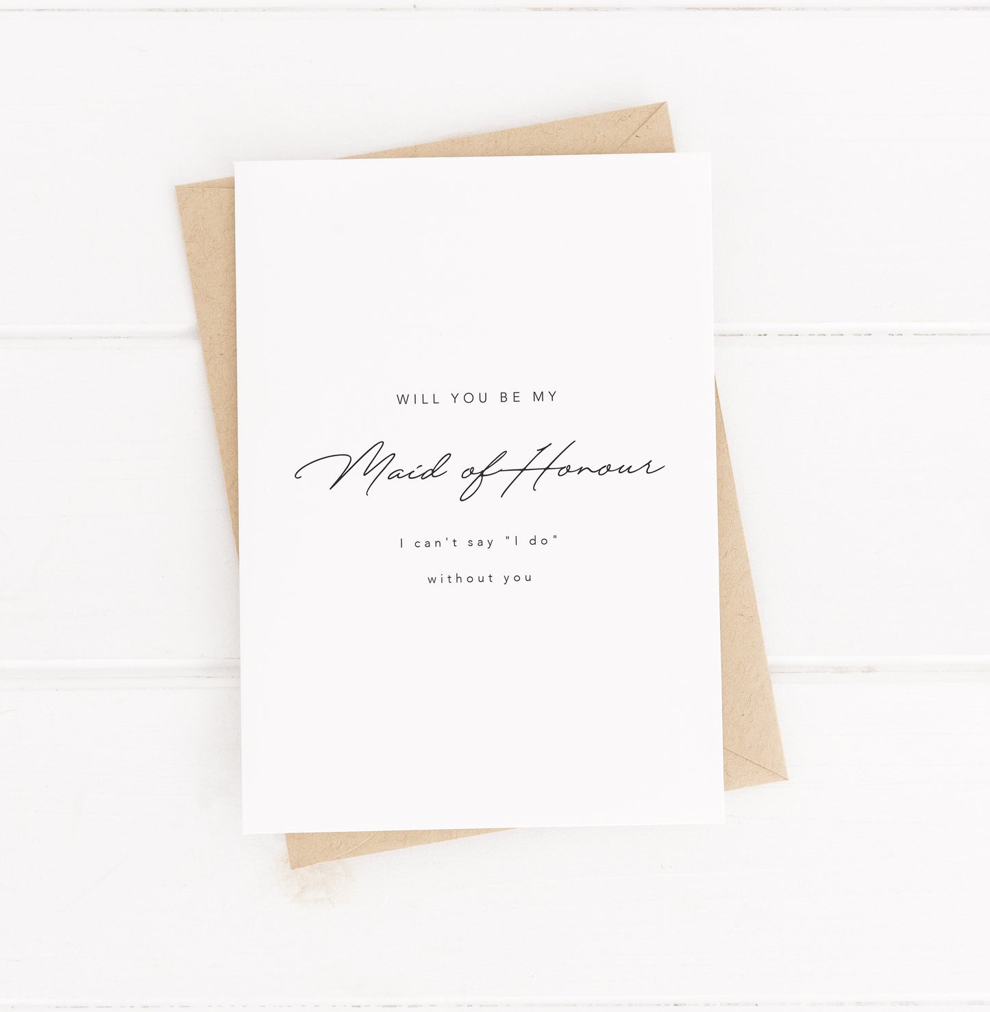 Maid of Honour bride notification card