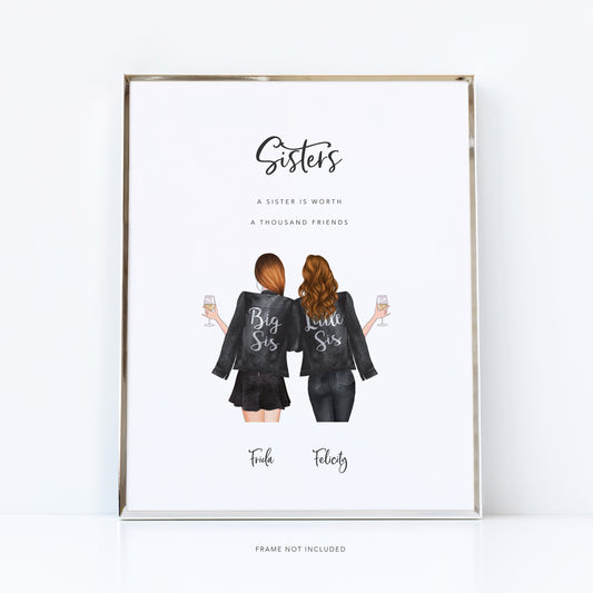 Sisters wall art | Personalised sister quotes