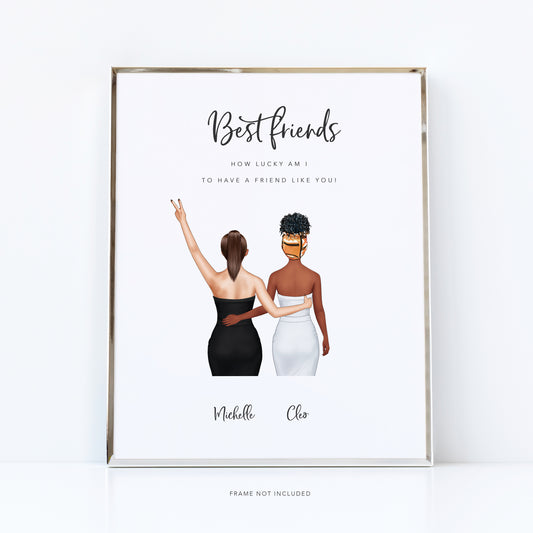 Besties print with a special birthday message to a friend