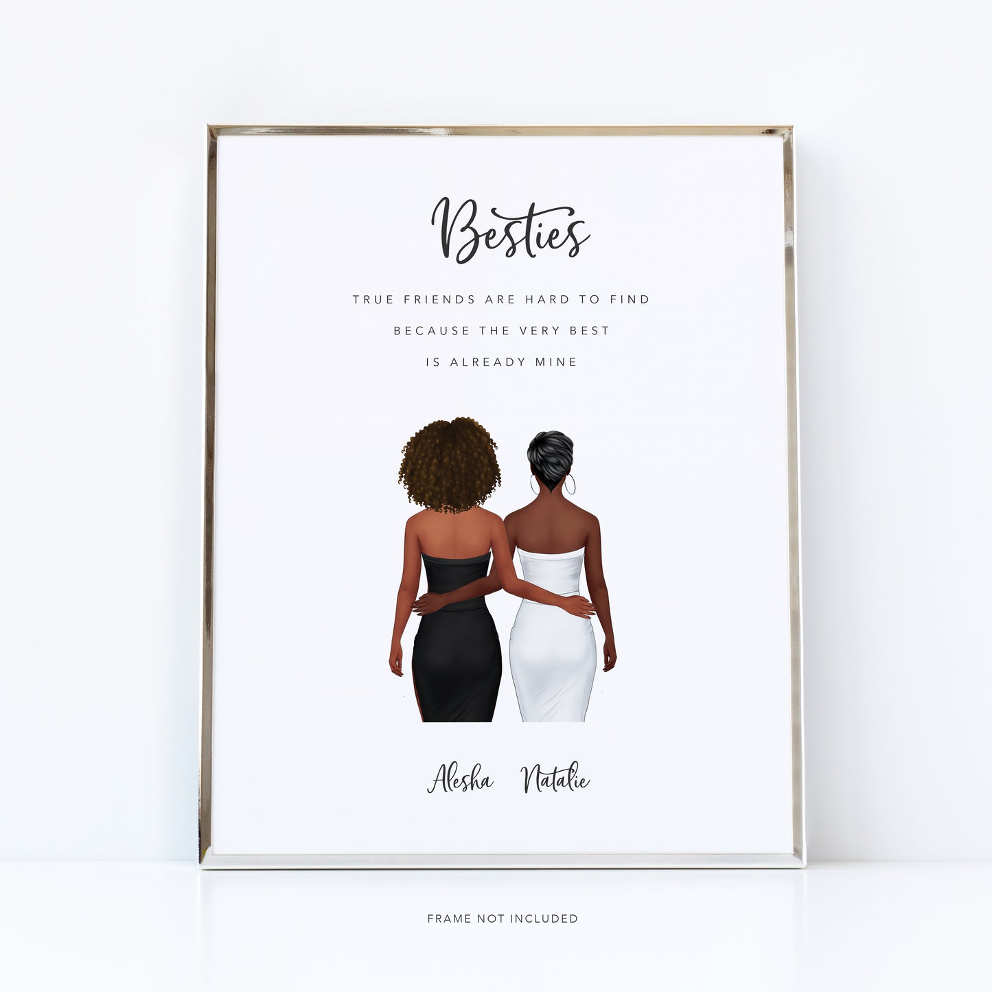 Besties print with a special birthday message to a friend