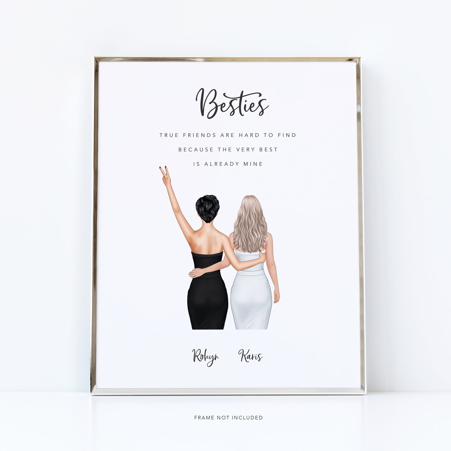 Besties print with a special birthday message to a friend