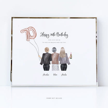 Personalised 60th birthday print for mum