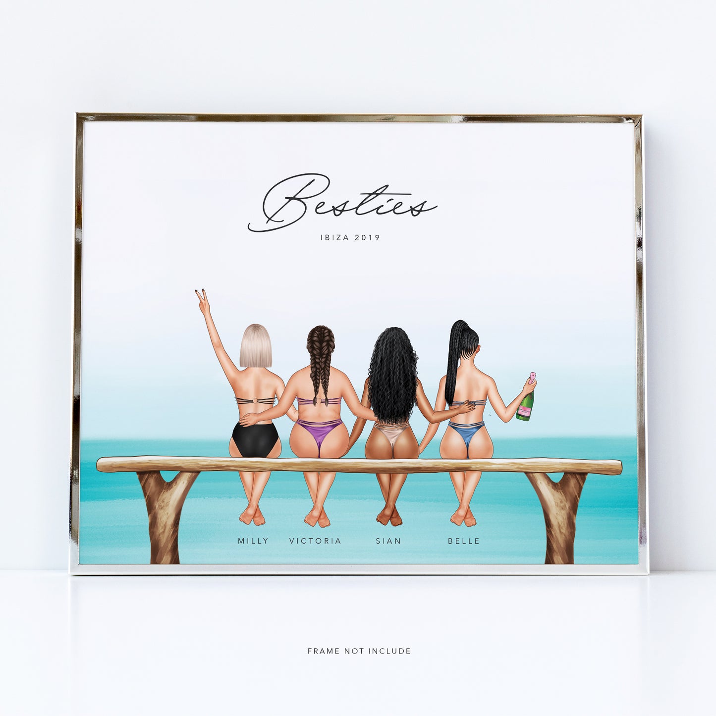 Holiday themed picture of the brial party | Gift for the bride