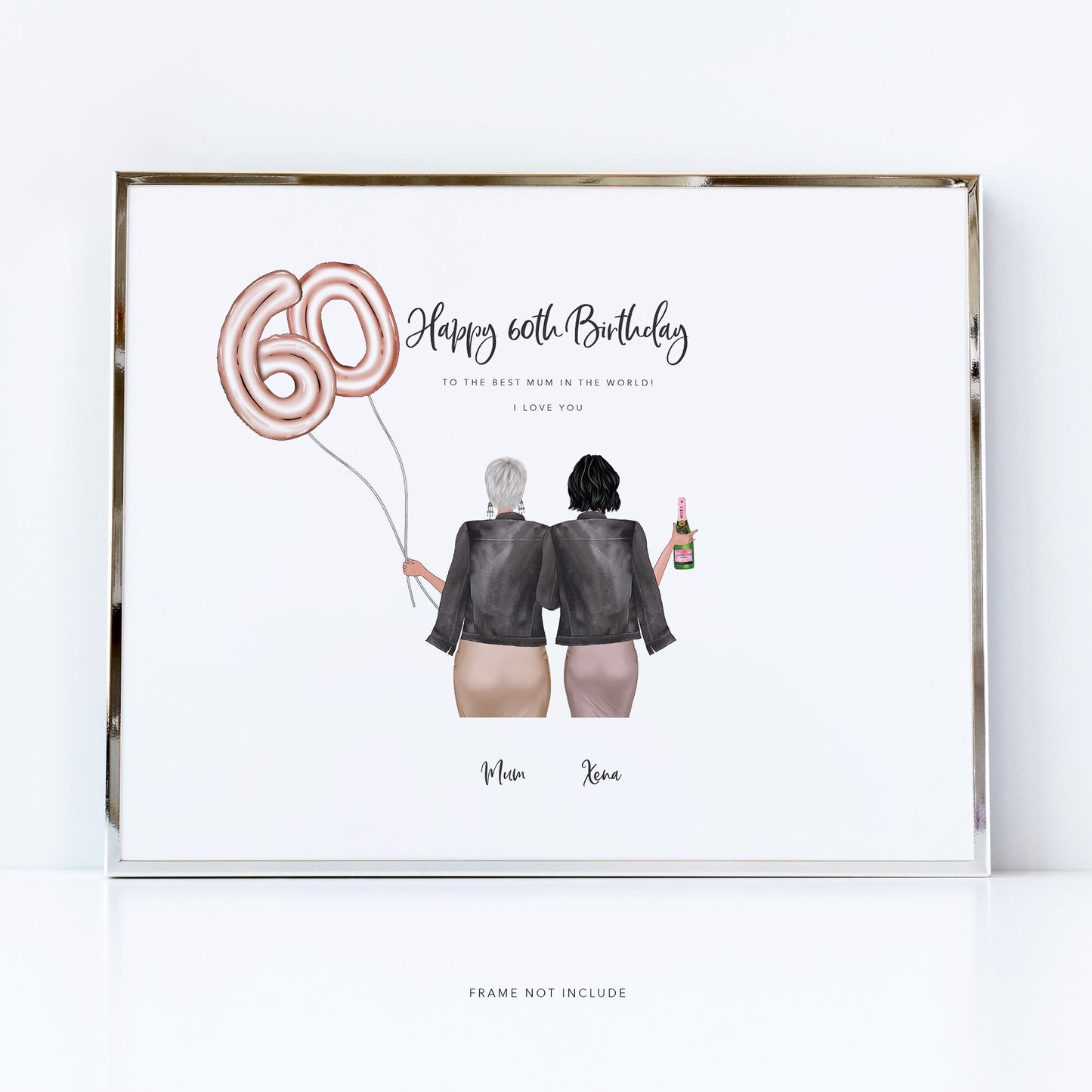 Personalised 60th birthday print for mum