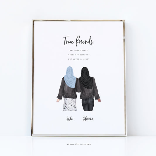 Muslim friends print | Hijab friends