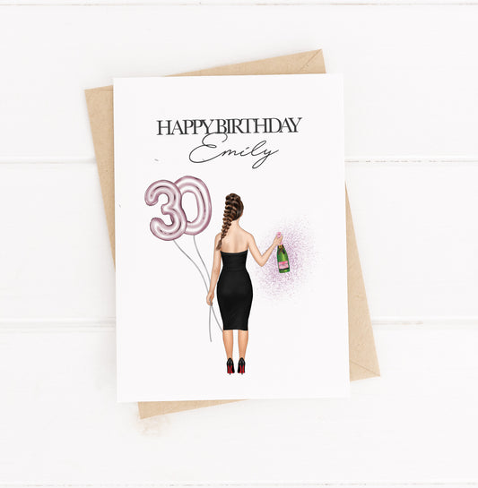 Any age birthday card | personalised daughter/friend greeting