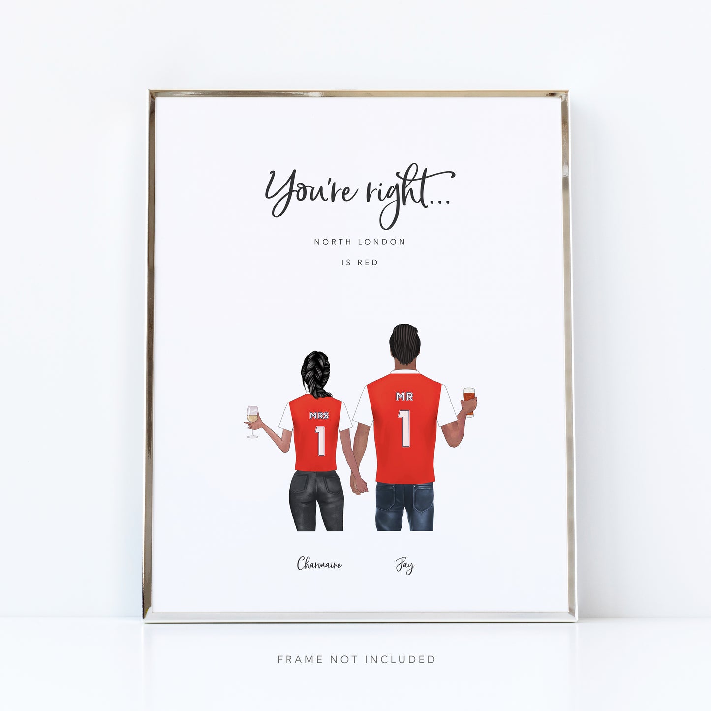Football couple drawing | Football gift