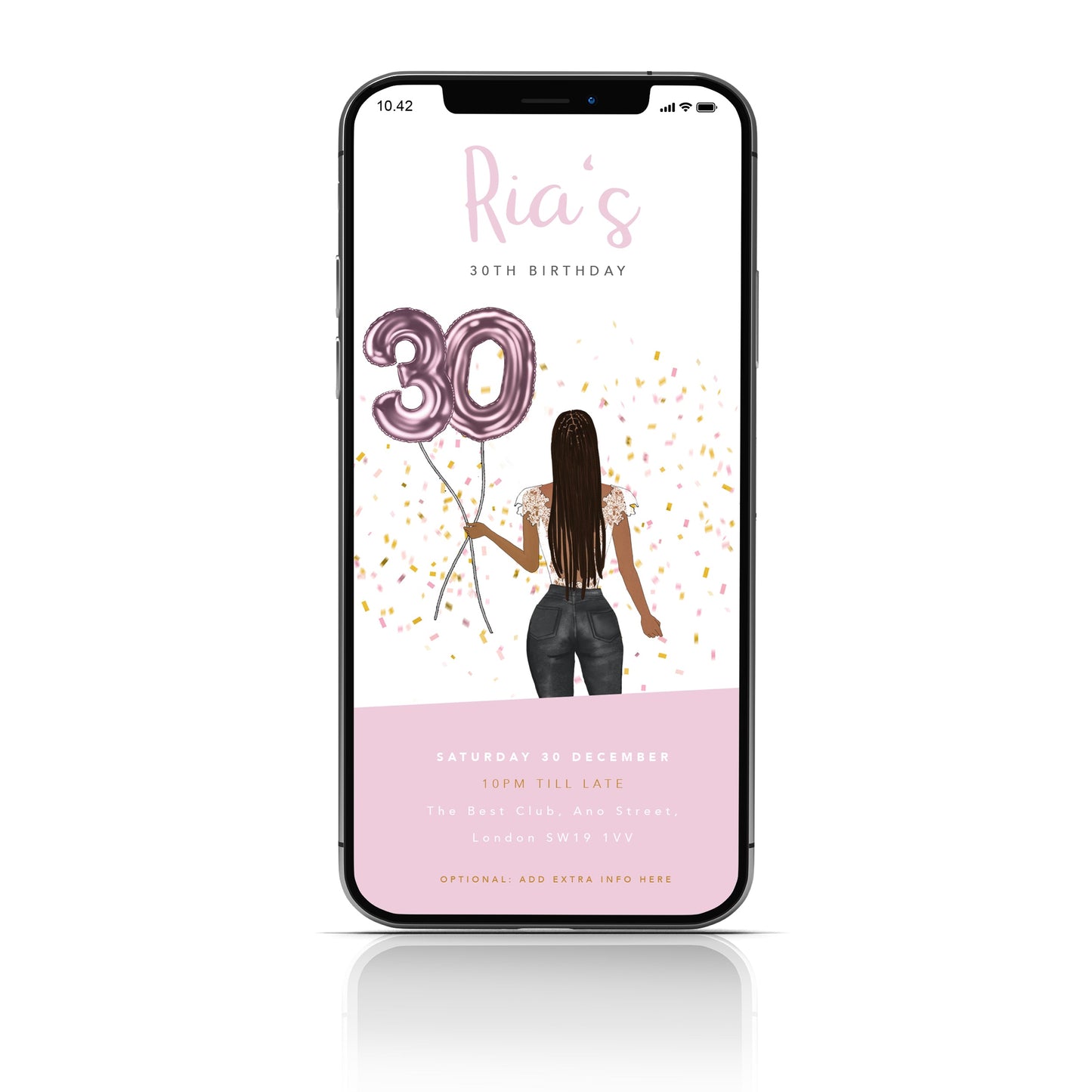 Personalised 30th birthday digital invitations