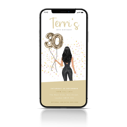 Personalised 30th birthday digital invitations