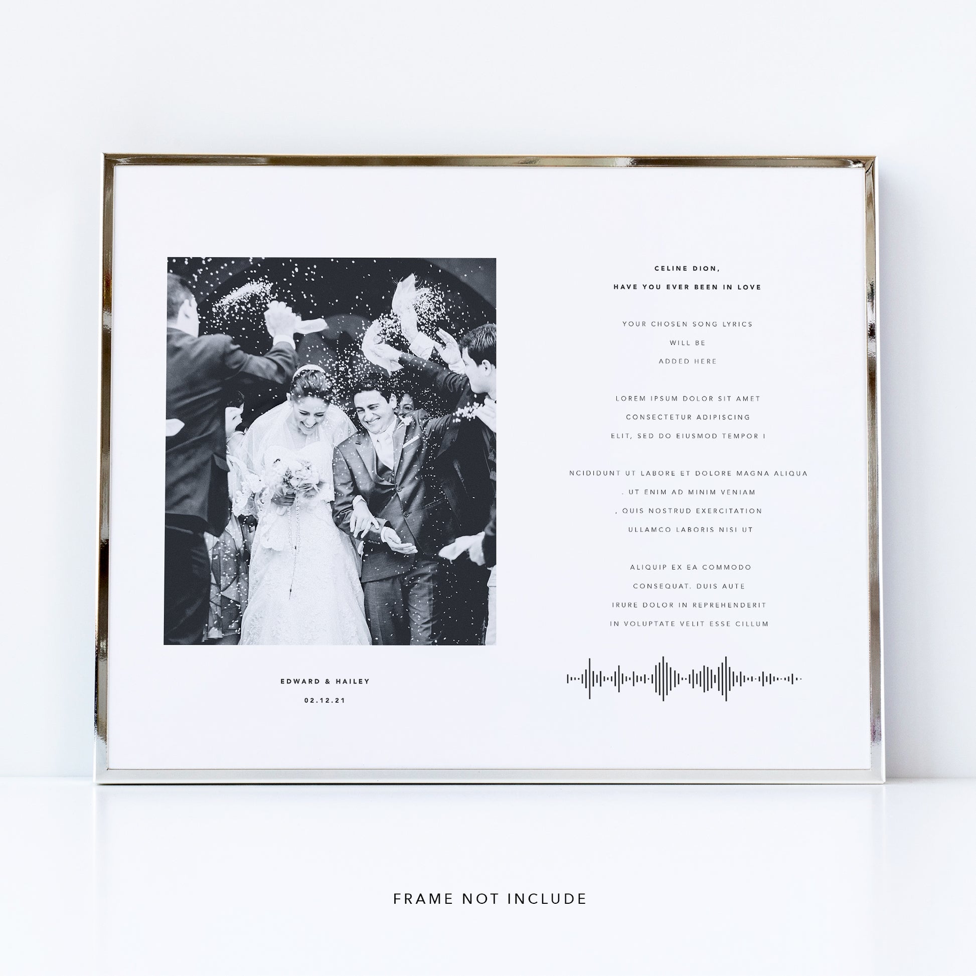 Wedding lyrics printed gift