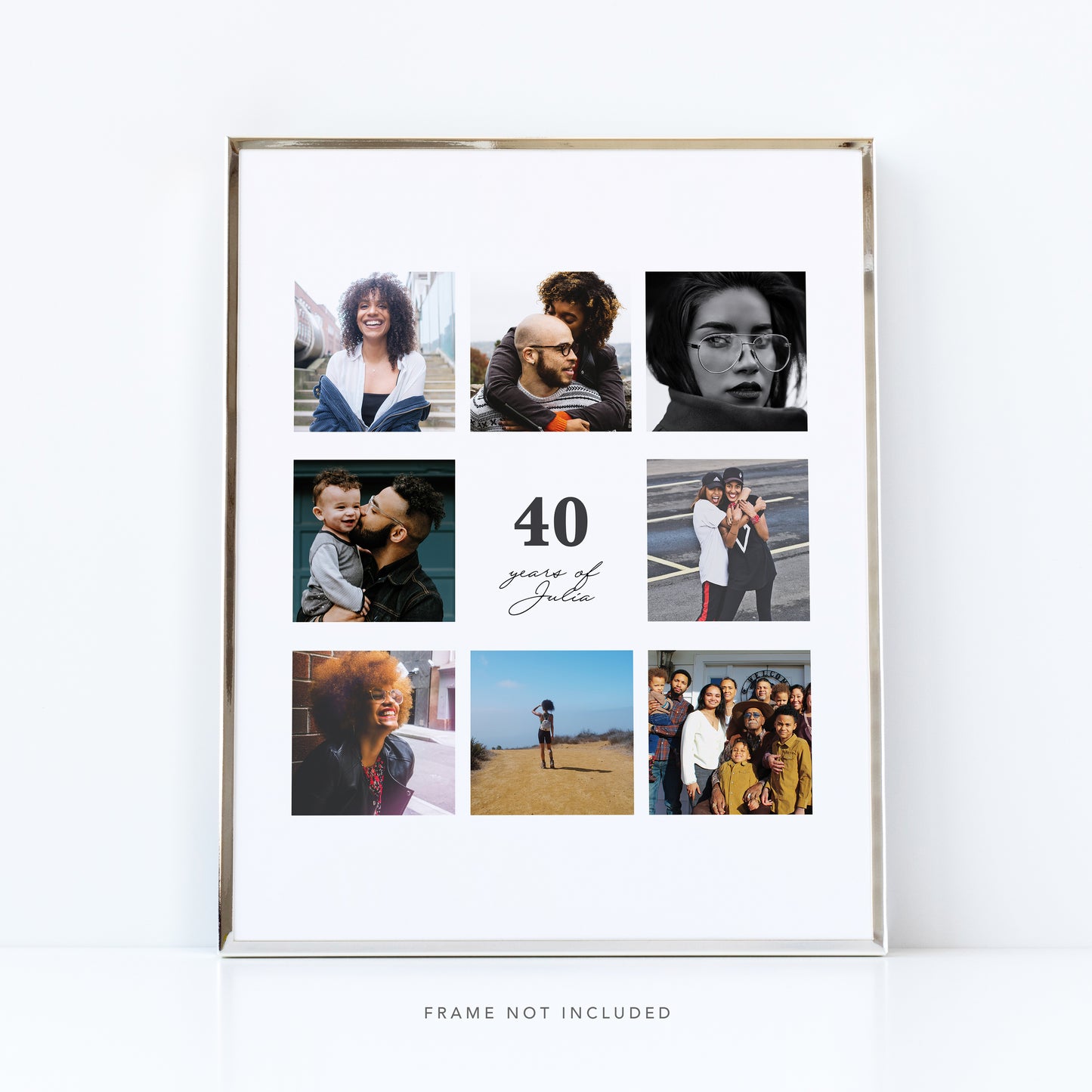 40th Birthday Photo Collage Print