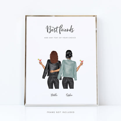 Best friends are like stars quote print