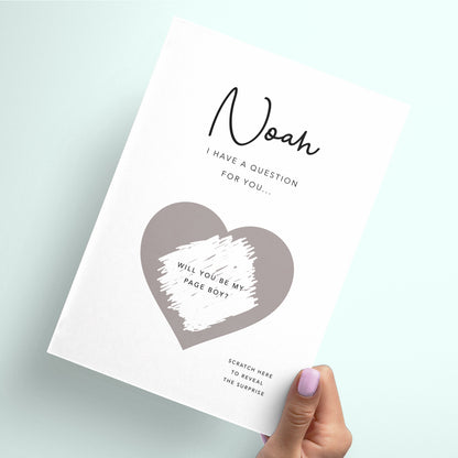 Maid of Honour proposal scratchcard - will you be my page boy