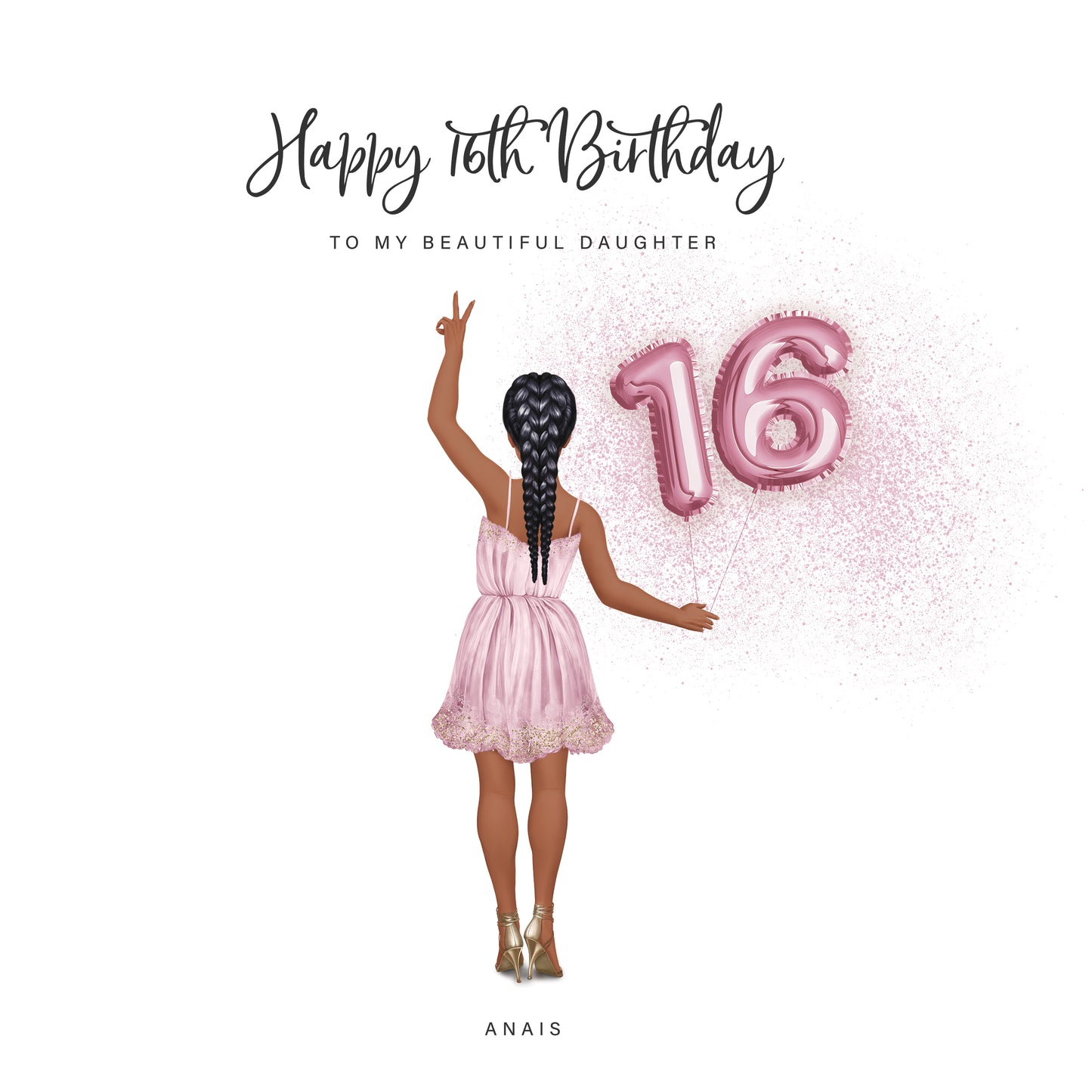 Personalised 16th Birthday greeting card