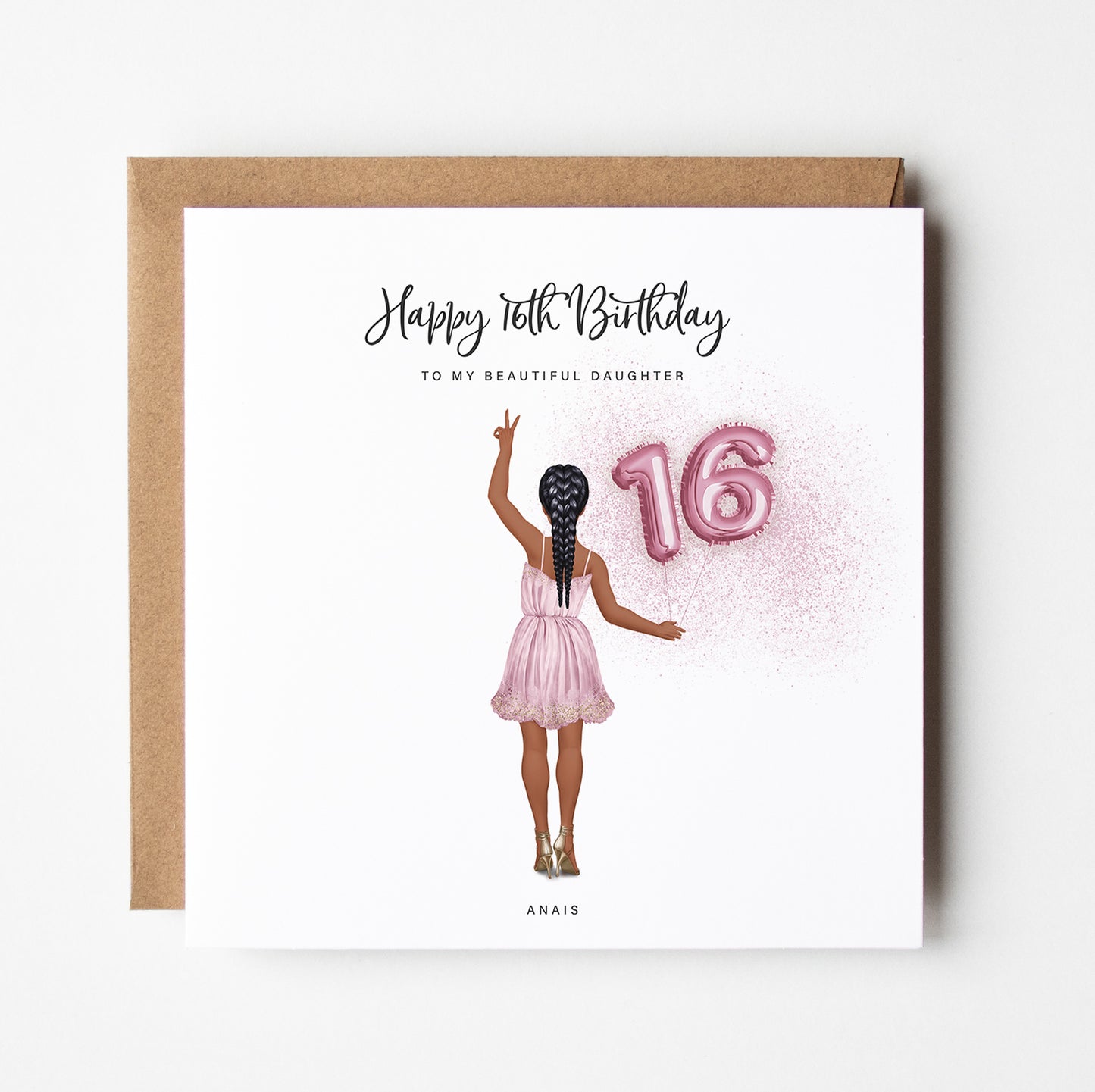 Personalised 16th Birthday greeting card