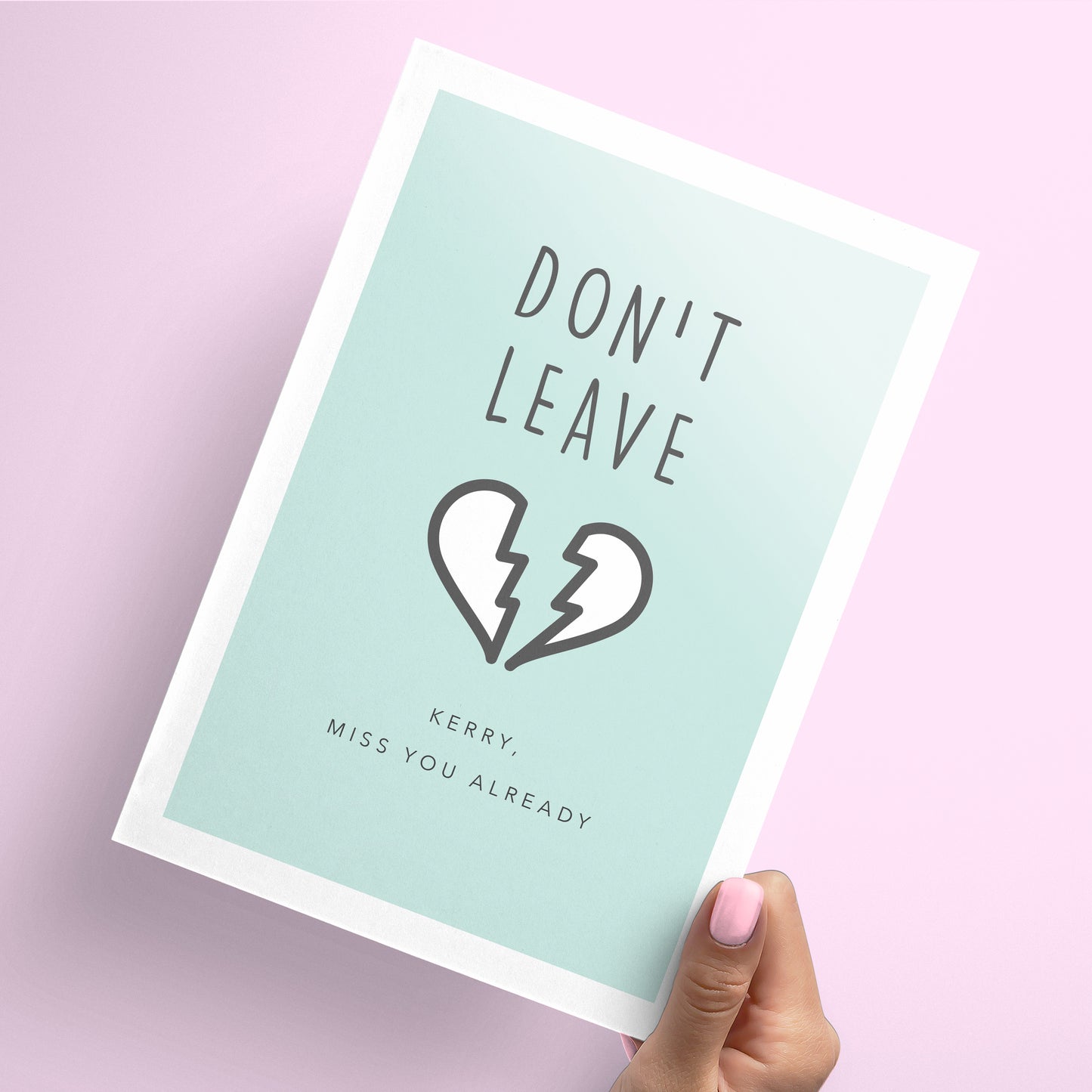 Personalised Don't Leave Goodbye Card for Coworker