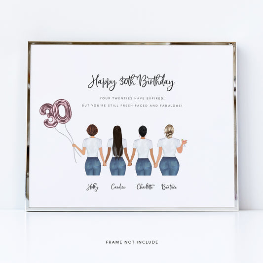 Happy 30th Birthday print | Birthday message for a friend