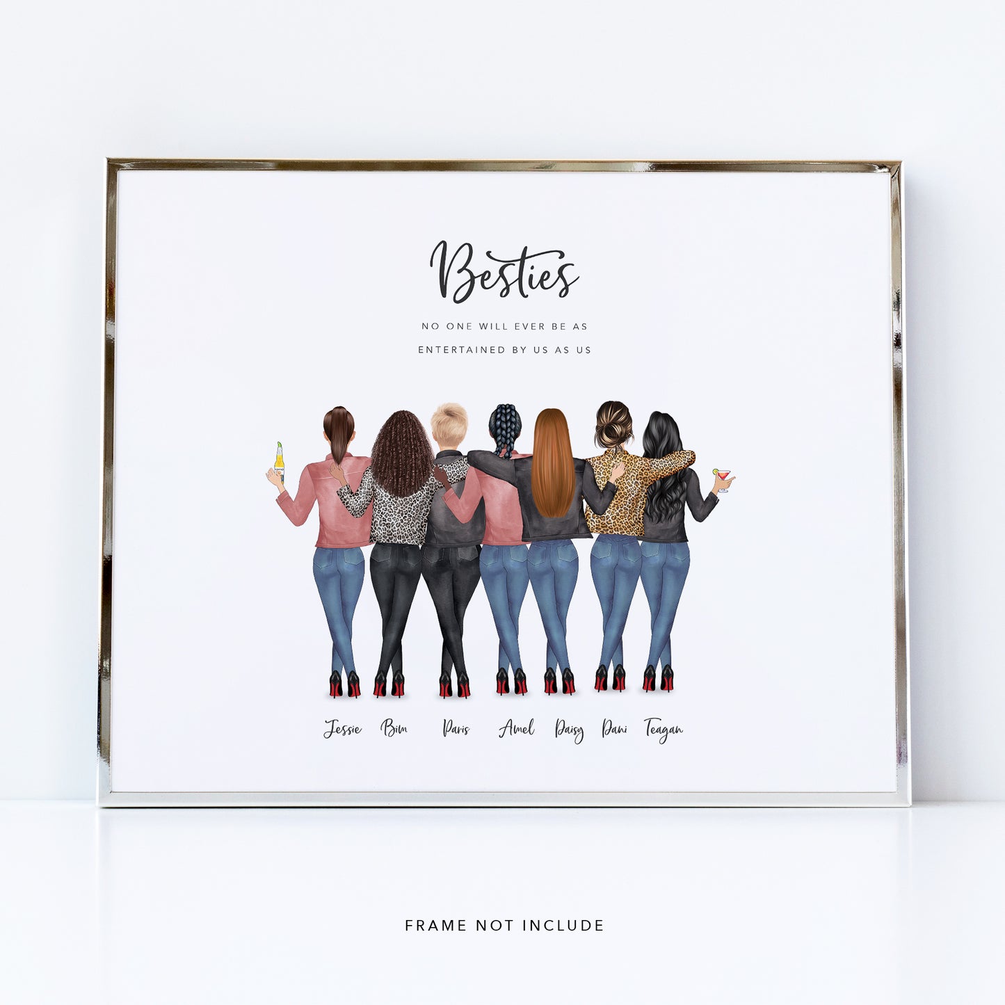 Group best friends in heels print