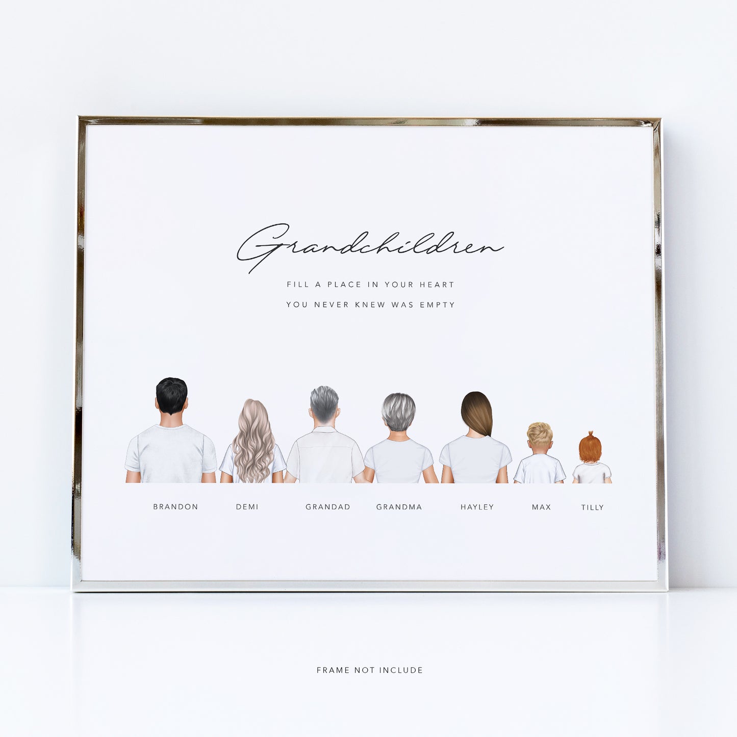 Grandma and grandchildren family print