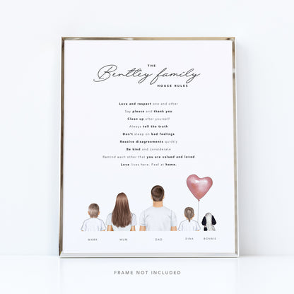 Personalised House Rules Family Print