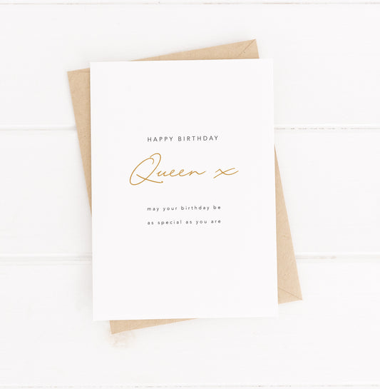 Happy birthday queen birthday card