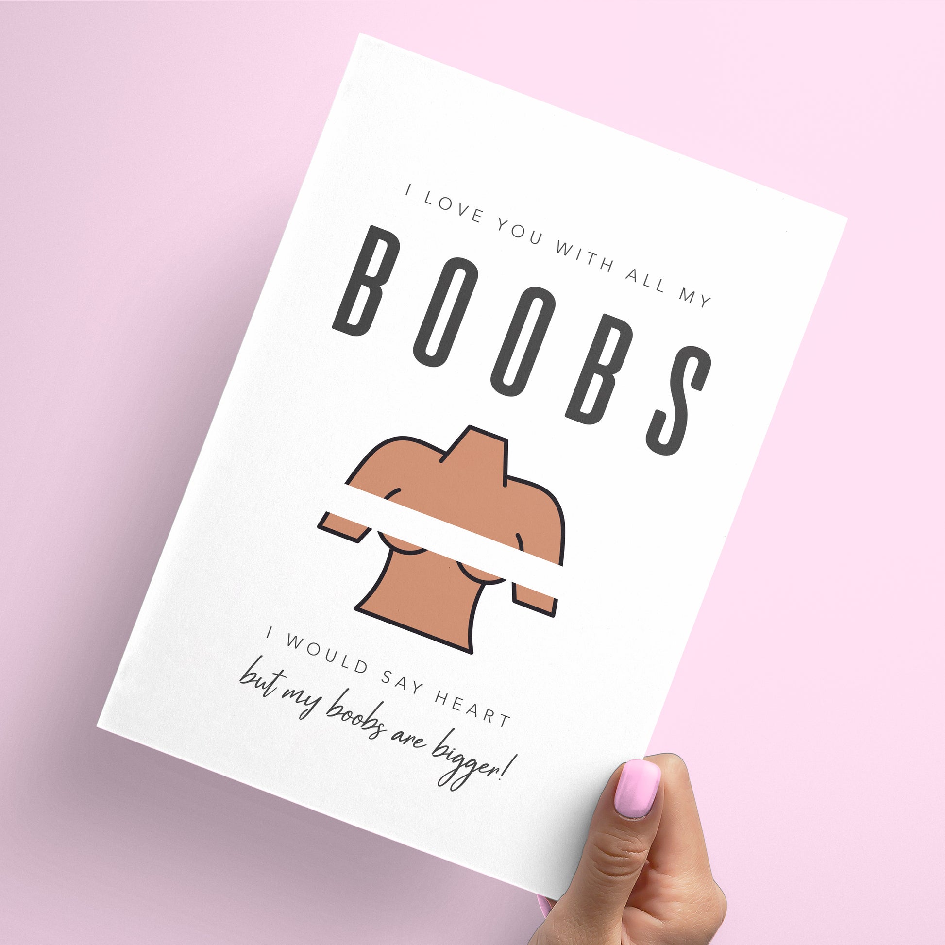 Saggy Boob: Funny Blank Greeting Card for Women