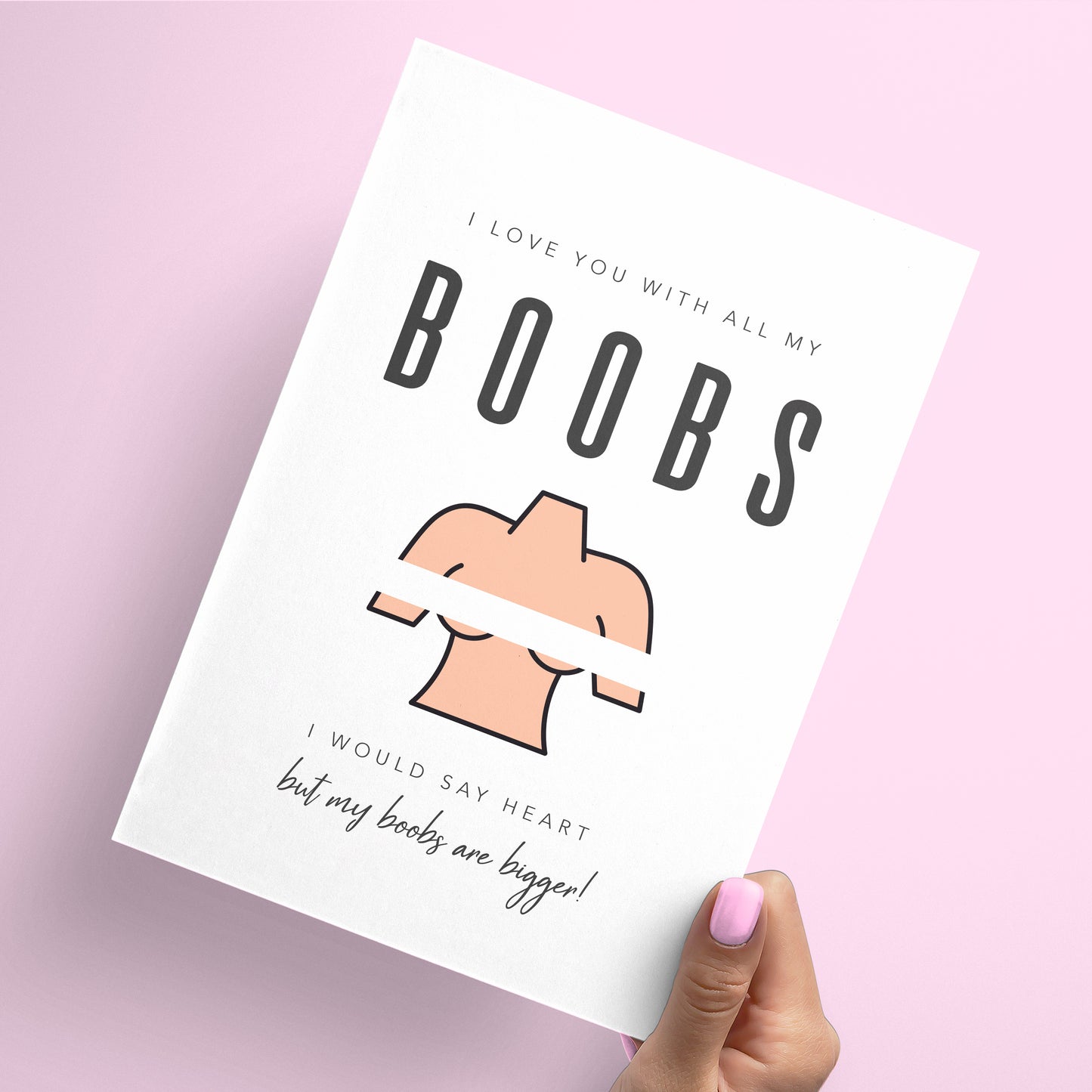 I Love Your Boobs This Much A6 Greeting Card