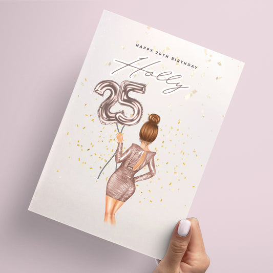 Happy 25th birthday personalised card